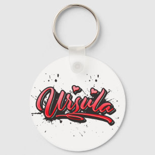 Ursula red Heart Graffiti Schlüsselanhänger Keychain