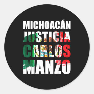Uruapan Michoacán México, Carlos Manzo, Mexicans M Classic Round Sticker