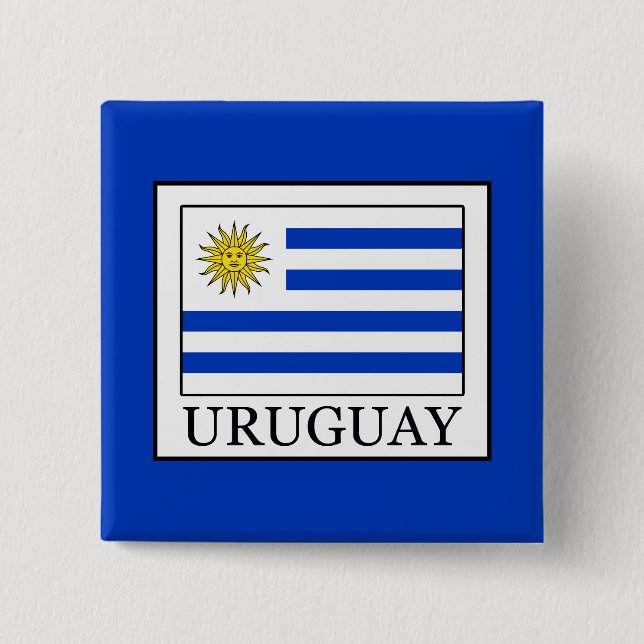 Uruguay 2 Inch Square Button (Front)