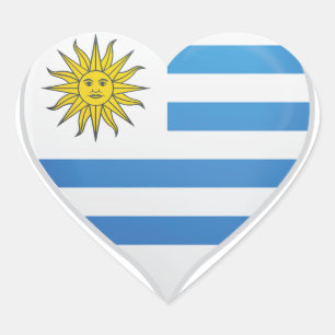 Uruguay amour drapeau orgueil autocollant coeur