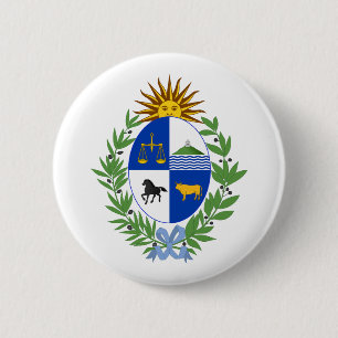 Uruguay country coat arms symbol emblem flag 2 inch round button
