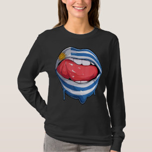 Uruguay Fan Flag Mouth Soccer Uruguayan T-Shirt
