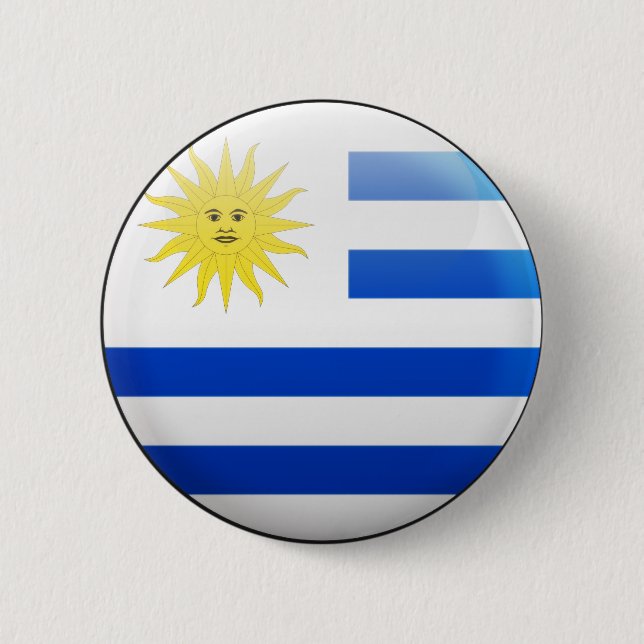Uruguay Flag 2 Inch Round Button (Front)
