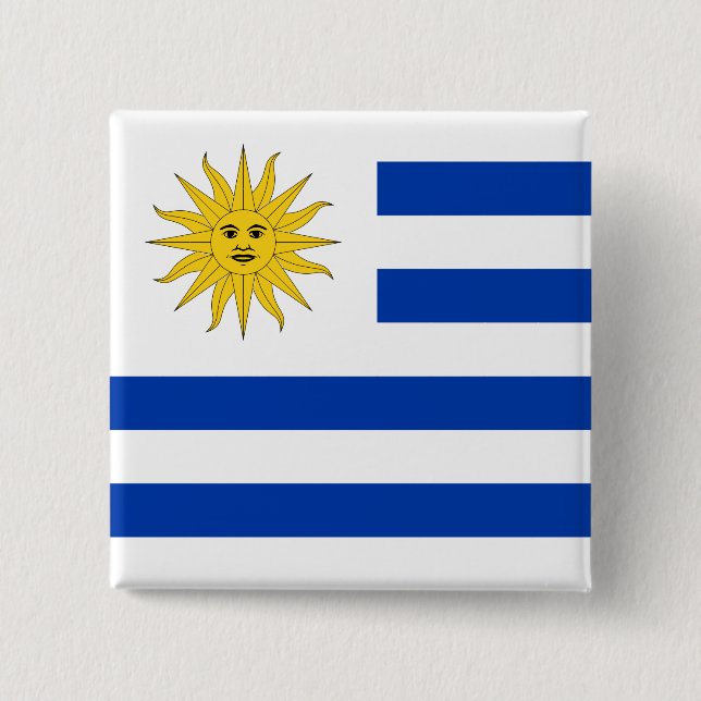 Uruguay Flag 2 Inch Square Button (Front)