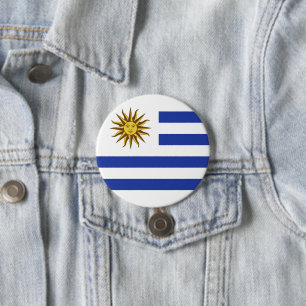 Uruguay flag 3 inch round button