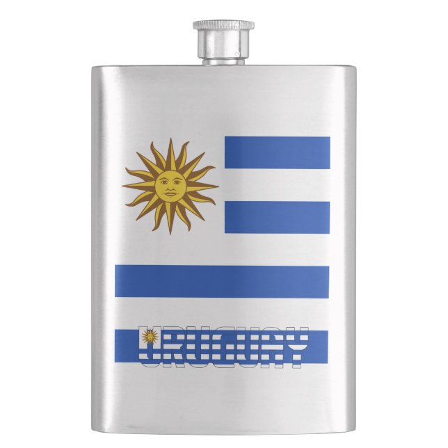 Uruguay Flag Elegant Patriotic Hip Flask (Front)