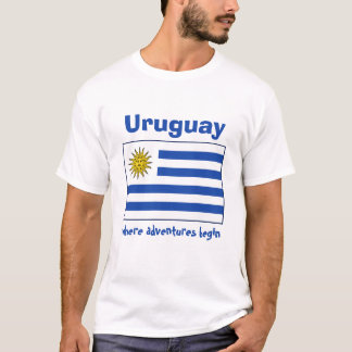 Uruguay Flag + Map + Text T-Shirt