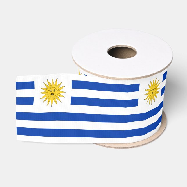 Uruguay Flag ribbon, Uruguay patriots /sports Grosgrain Ribbon (Spool)