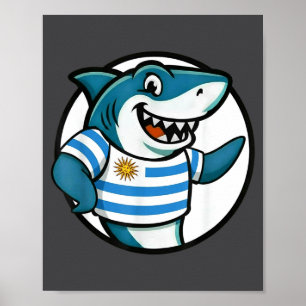 Uruguay Flag Shark Funny Uruguayan  Poster