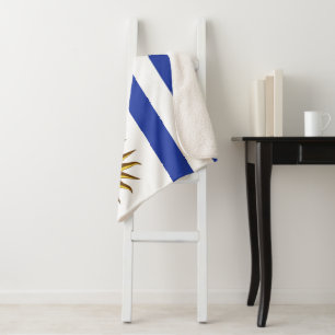 Uruguay flag sherpa blanket