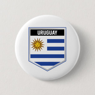 Uruguay Flag Shield 2 Inch Round Button