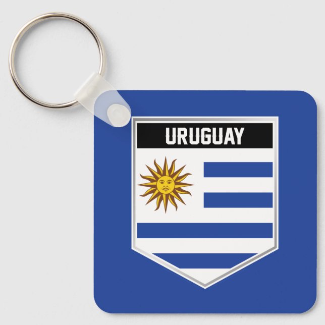 Uruguay Flag Shield Keychain (Front)