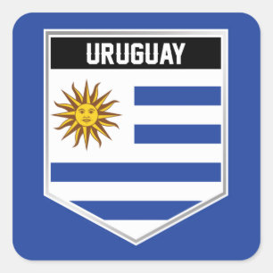 Uruguay Flag Shield Square Sticker
