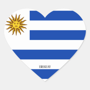 Uruguay Flag Splendid Patriotic Heart Sticker