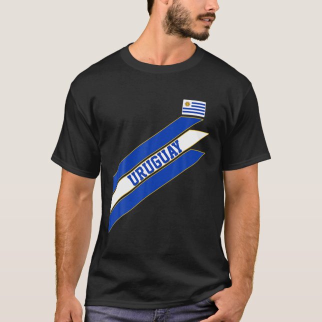 Uruguay Football Supporter Visitor Uruguayan Socce T-Shirt (Front)