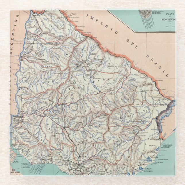 Uruguay Glass Coaster (Front)