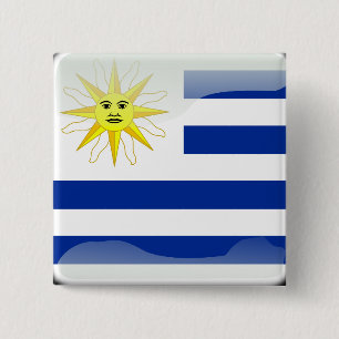 Uruguay glossy flag 2 inch square button