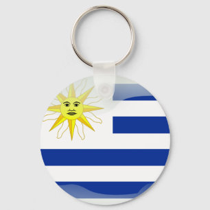Uruguay glossy flag keychain