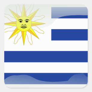 Uruguay glossy flag square sticker