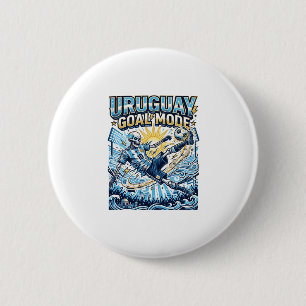 Uruguay Goal Mode Skeleton Striker Nations Dynamic 2 Inch Round Button