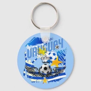 Uruguay grunge graphic art soccer futbol gifts keychain