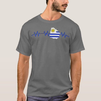 Uruguay Heartbeat Flag Pulse T-Shirt