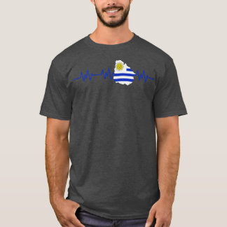 Uruguay Heartbeat Flag Pulse T-Shirt