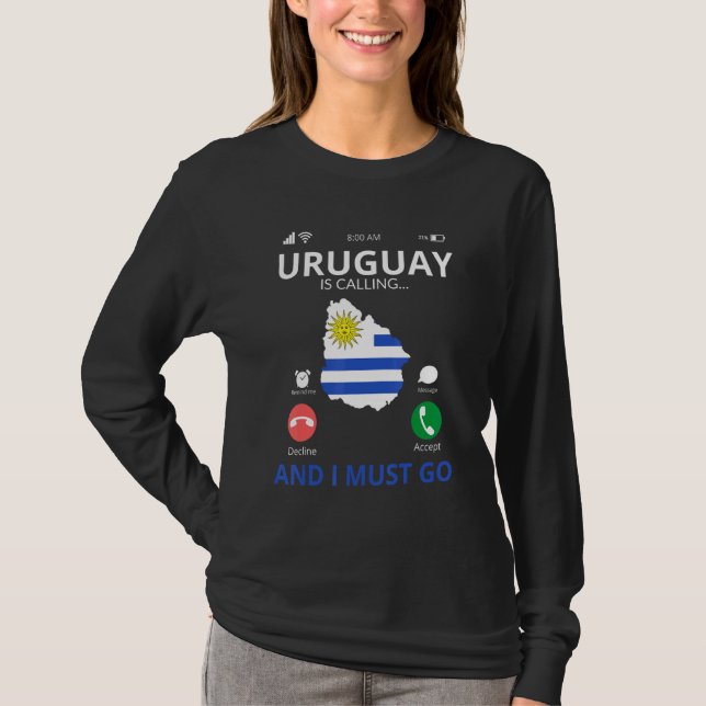 Uruguay Is Calling - Uruguay Flag T-Shirt (Front)