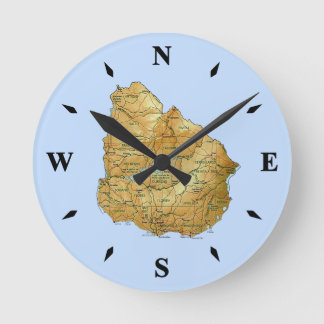 Uruguay Map Clock