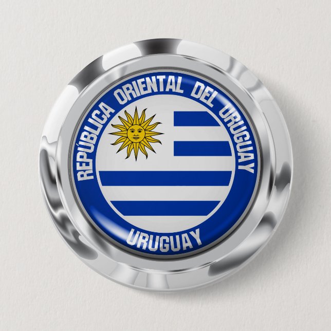 Uruguay Round Emblem 3 Inch Round Button (Front)