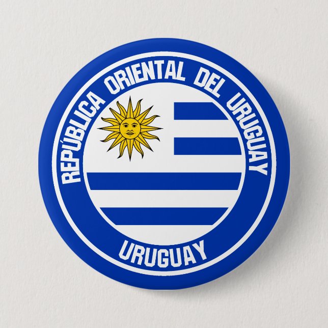 Uruguay Round Emblem 3 Inch Round Button (Front)