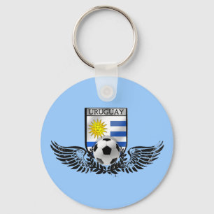 Uruguay soccer football emblem Uruguayan flag Keychain