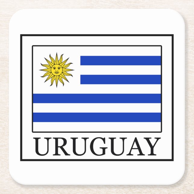 Uruguay Square Paper Coaster (Front)