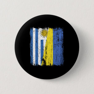 Uruguay Ukraine Half Flag Uruguayan Ukrainian Heri 2 Inch Round Button