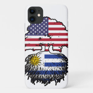 Uruguay Uruguayan American USA Tree Roots Flag iPhone 11 Case