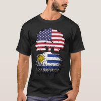 Uruguay Uruguayan American USA Tree Roots Flag