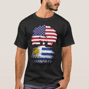 Uruguay Uruguayan American USA Tree Roots Flag T-Shirt