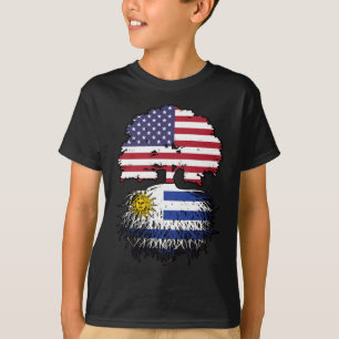 Uruguay Uruguayan American USA Tree Roots Flag T-Shirt