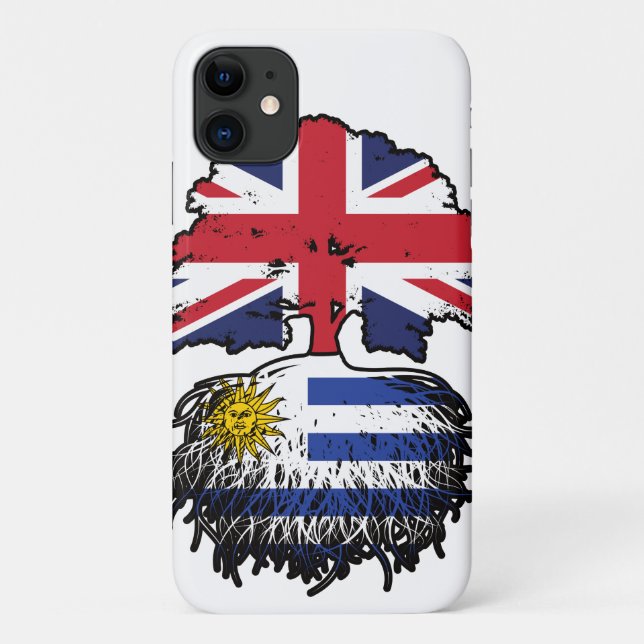 Uruguay Uruguayan British UK Tree Roots Flag Case-Mate iPhone Case (Back)