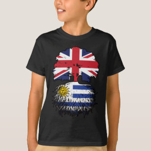 Uruguay Uruguayan British UK Tree Roots Flag T-Shirt