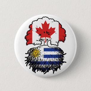 Uruguay Uruguayan Canadian Canada Tree Roots Flag 2 Inch Round Button