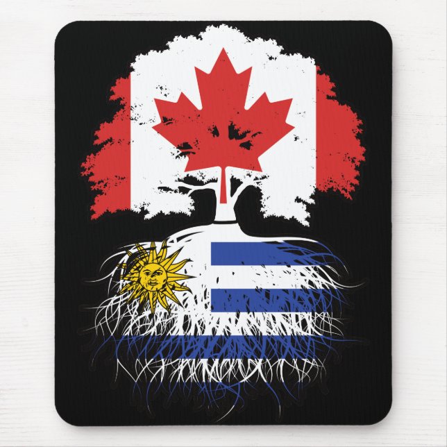 Uruguay Uruguayan Canadian Canada Tree Roots Flag Mouse Pad (Front)