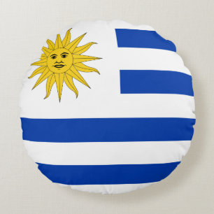 Uruguay (Uruguayan) Flag Round Pillow