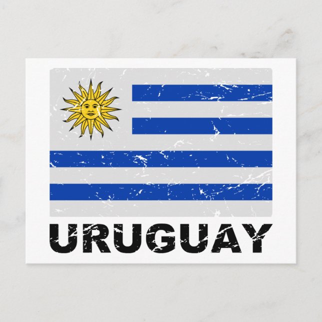 Uruguay Vintage Flag Postcard (Front)