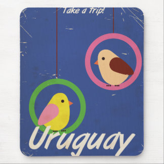 Uruguay vintage travel poster mouse pad