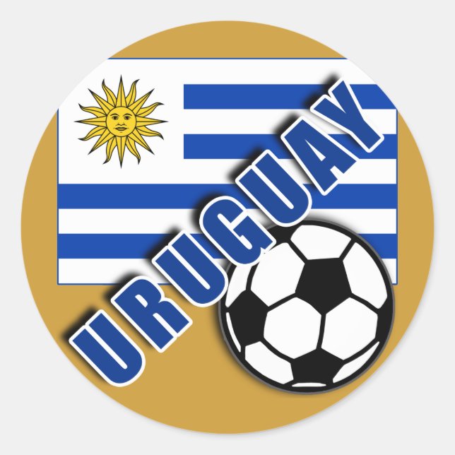URUGUAY World Soccer Fan Tshirts Classic Round Sticker (Front)