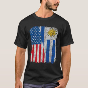 Uruguayan American Flag Half USA Uruguay Root Prou T-Shirt