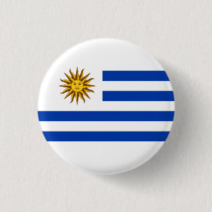 Uruguayan Flag, Flag of Uruguay 1 Inch Round Button