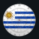 Uruguayan Flag (Uruguay) Dartboard<br><div class="desc">This design features the national flag of Uruguay, which is a country in the southeastern region of South America. Uruguay borders Argentina to its west and southwest, Brazil to its north and east, the Río de la Plata (River of Silver) to the south and the Atlantic Ocean to the southeast....</div>