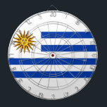 Uruguayan Flag (Uruguay) Dartboard<br><div class="desc">This design features the national flag of Uruguay, which is a country in the southeastern region of South America. Uruguay borders Argentina to its west and southwest, Brazil to its north and east, the Río de la Plata (River of Silver) to the south and the Atlantic Ocean to the southeast....</div>